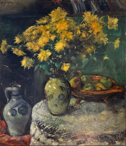 Vaas met bloemen, 70 x 80 cm