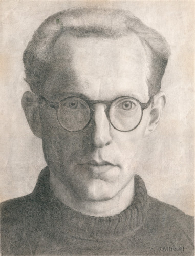 Wietse Hoving, zelfportret in potlood, 1941